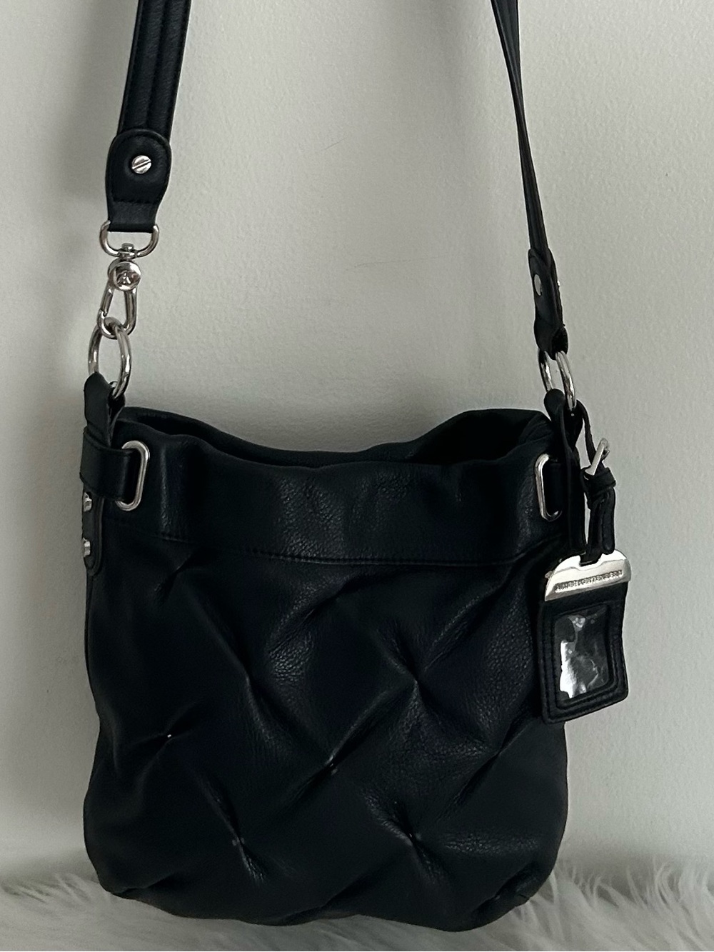 Aimee Kestenberg Black Leather Quilted Crossbody Shoulder Bag - Picture 6 of 11